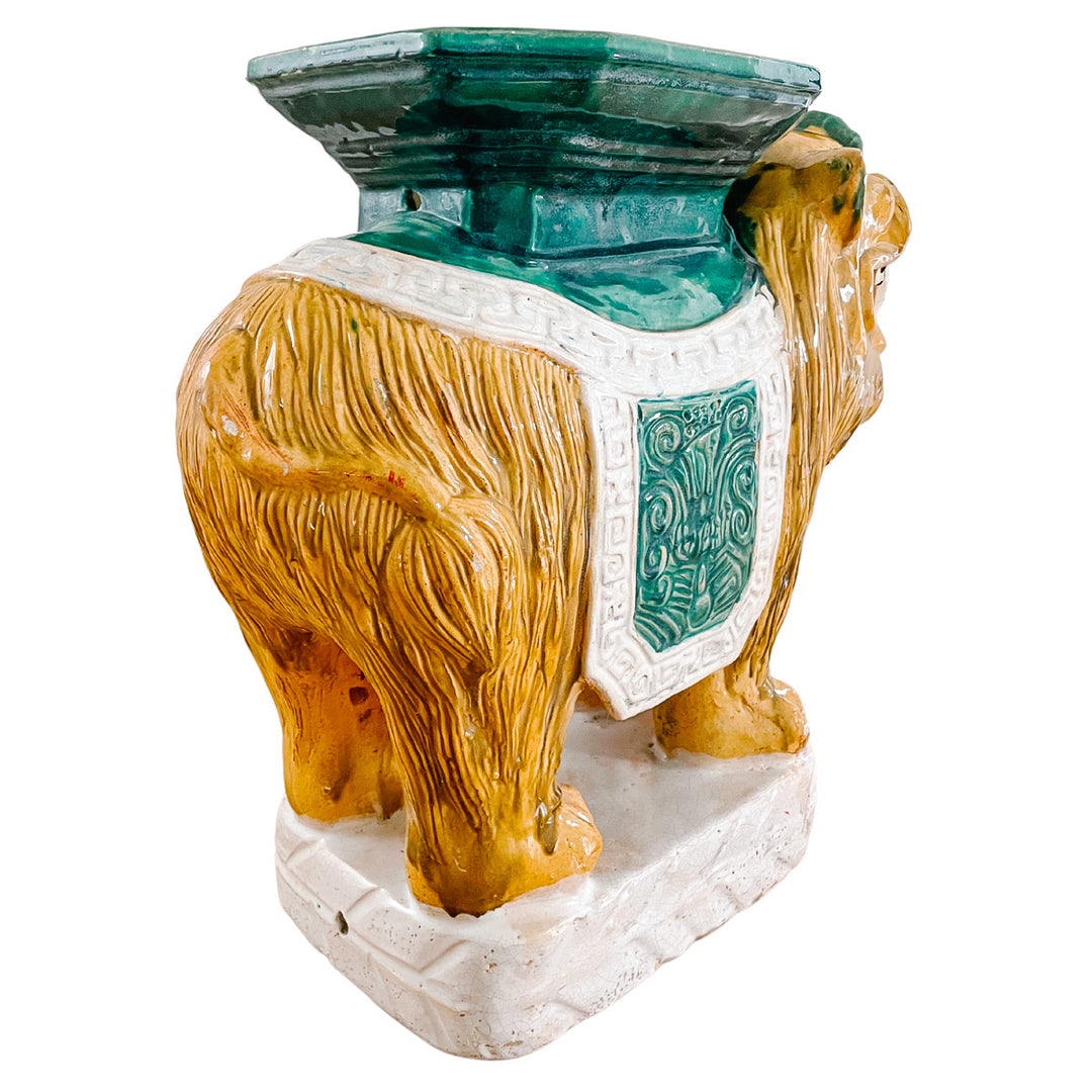 Rare Mid-Century Terracotta Foo Dog Garden Stool