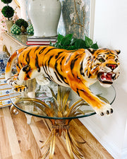 Italian Glazed Ceramic Tiger Statue