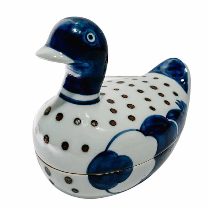 Pair Of Chinese Blue & White Porcelain Duck Boxes