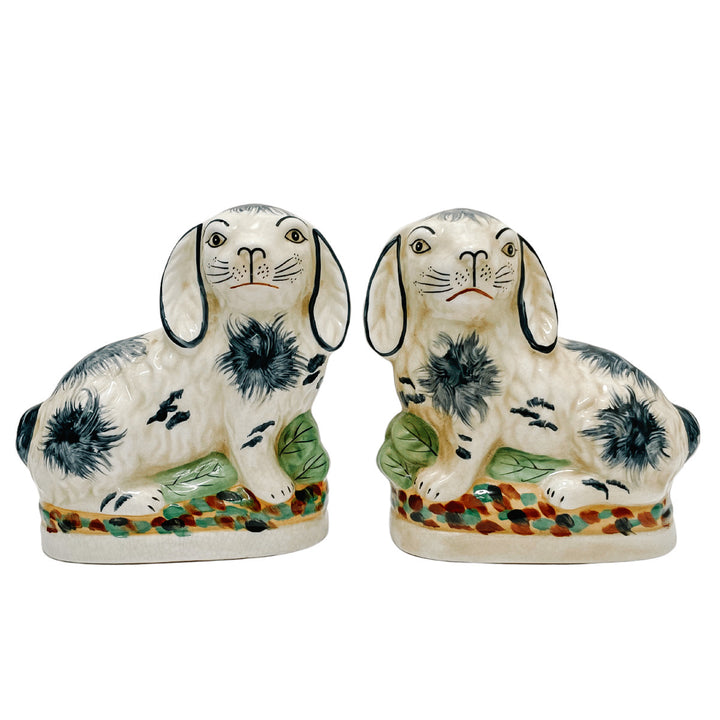 Staffordshire Style Bunny Figurines (Blue)