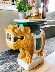 Rare Mid-Century Terracotta Foo Dog Garden Stool