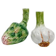 Pair Of Italian Artichoke Globe & White Onion Candlesticks