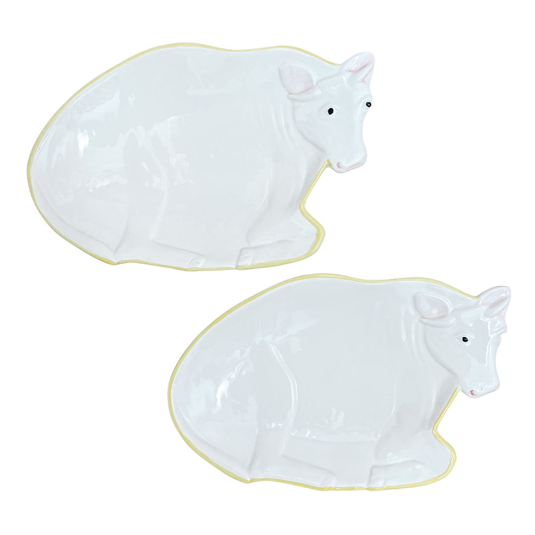 Vintage Italian Cow Shaped Serving Plates