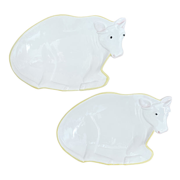 Vintage Italian Cow Shaped Serving Plates