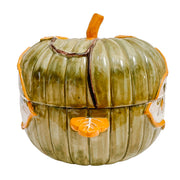 Italian Meiselman Glazed Pottery Pumpkin Tureen