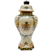 Tall 16” Armorial Decorative Lidded Jar