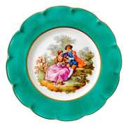 Limoges Porcelain Dinner Plates With Fragonard Lovers Scenes, Set of 12