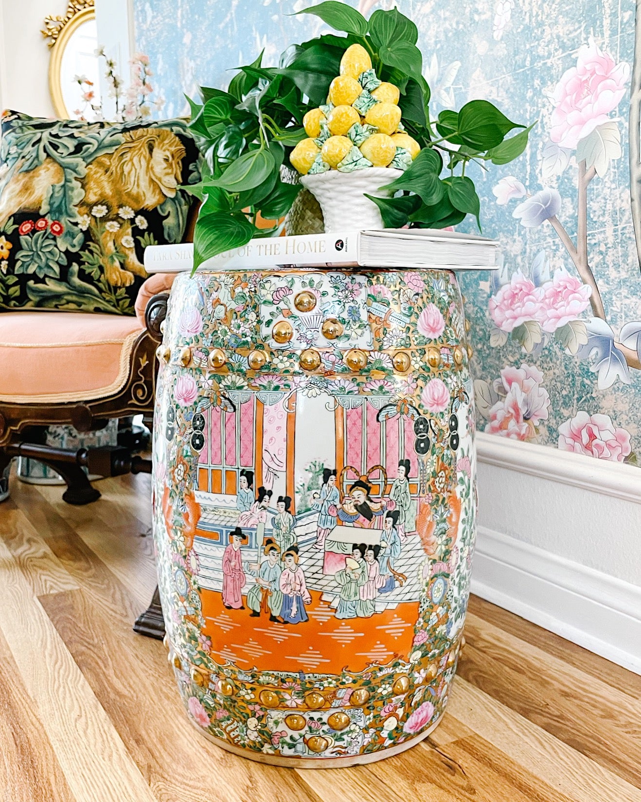 Mid 20th Century Chinese Rose Medallion Garden Stool – House of