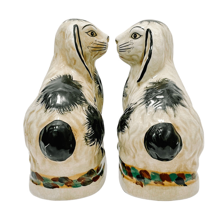 Staffordshire Style Bunny Figurines (Black)