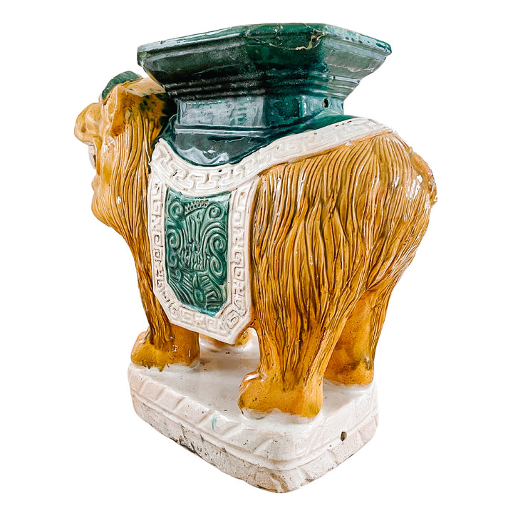 Rare Mid-Century Terracotta Foo Dog Garden Stool