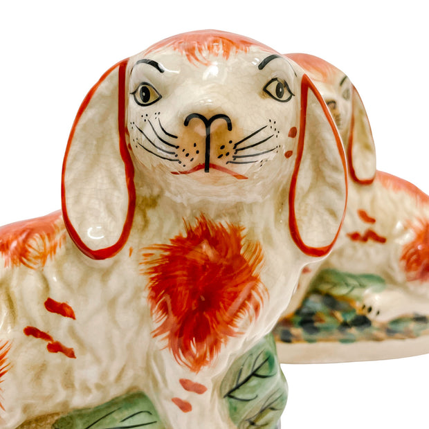 Staffordshire Style Bunny Figurines (Red)