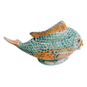Italian Hand-Painted Fish Form Sauce Dish With Ladle