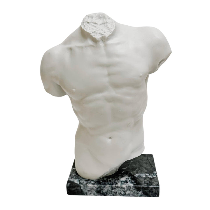 Santini Italian Male Torso Sculpture on Marble Base