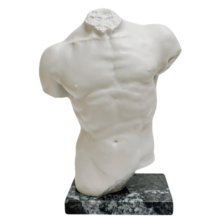 Santini Italian Male Torso Sculpture on Marble Base