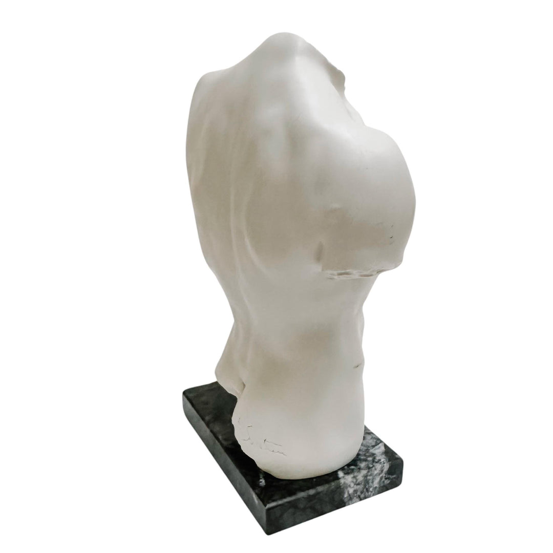 Santini Italian Male Torso Sculpture on Marble Base