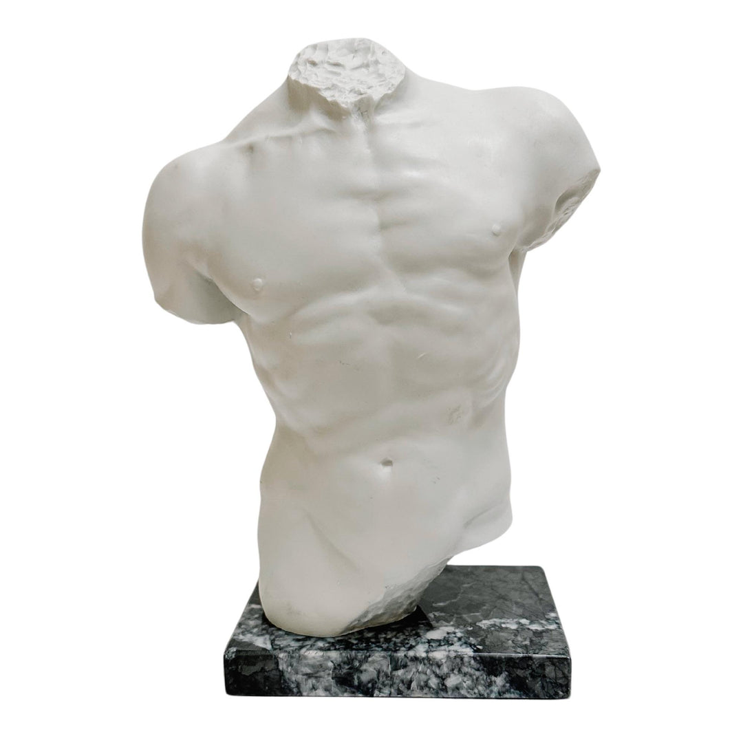 Santini Italian Male Torso Sculpture on Marble Base