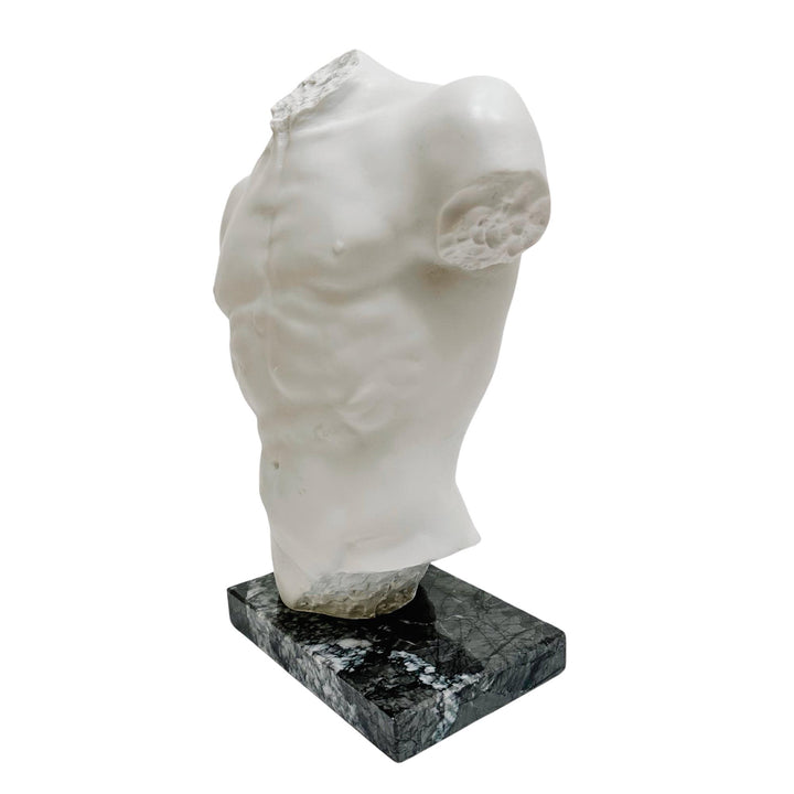 Santini Italian Male Torso Sculpture on Marble Base