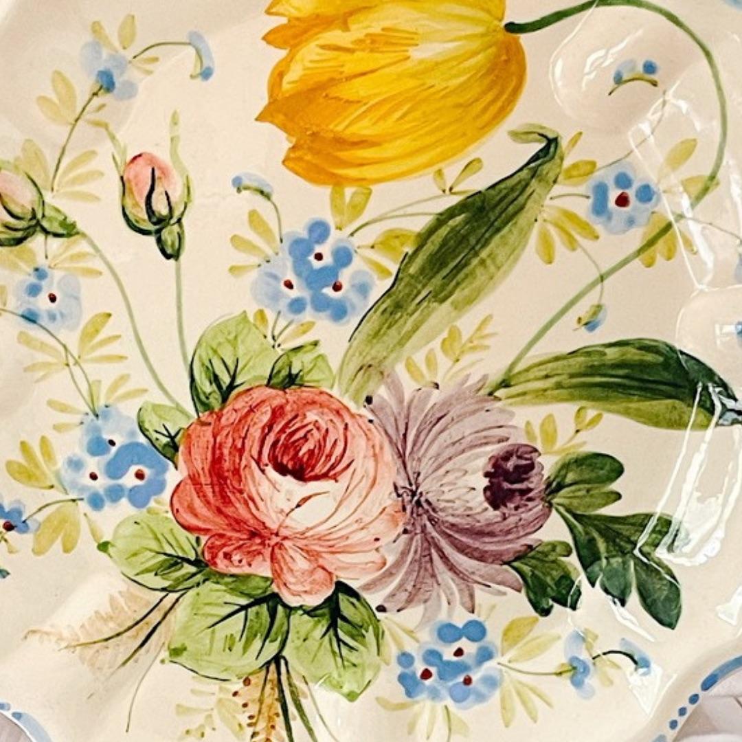 italian-renaissance-majolica-floral-plates-set