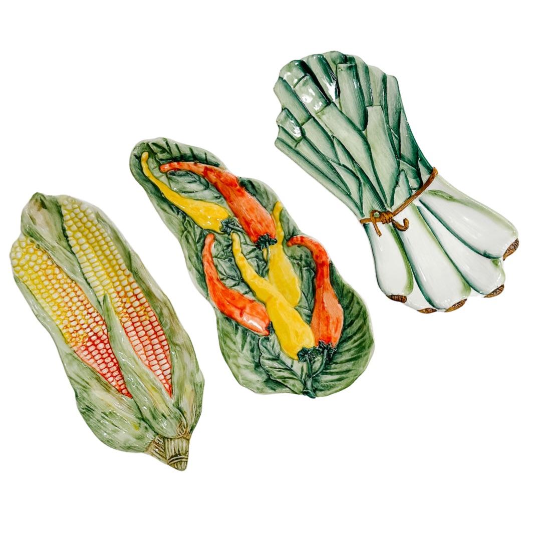 Italian Majolica Trompe-L'Oeil Appetizer Plates