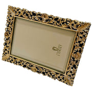 L'Objet Antique Gold Photo Frame With Stretched Leather and Beveled Glass