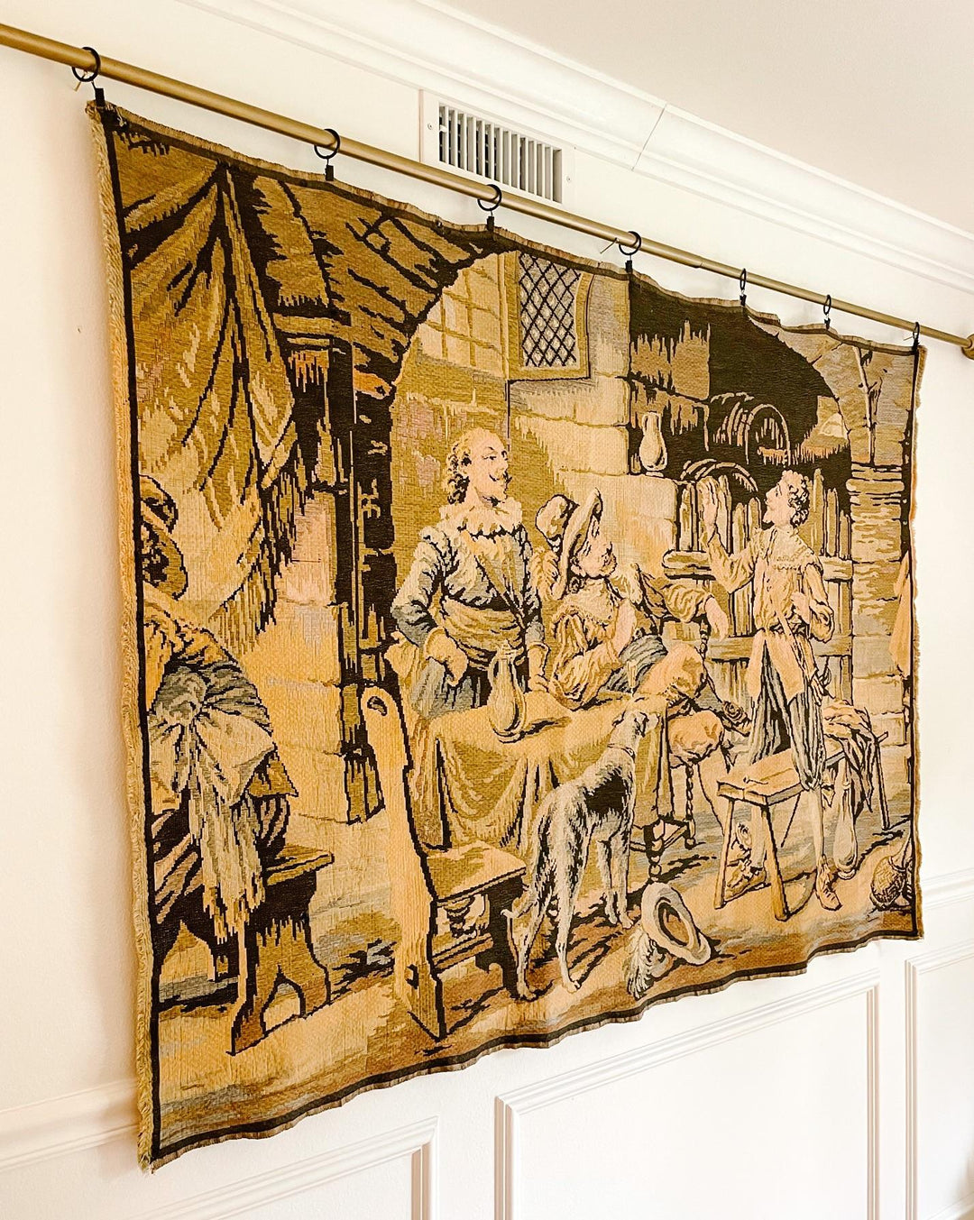 Large Antique French Wall Hanging Tapestry