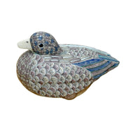 Large Chinese Duck Tureen In Lavender Hues