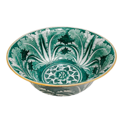 Large Green Glazed Cabbage Leaf Decorative Bowl