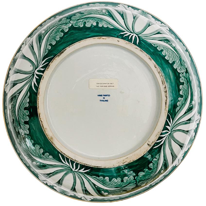 Large Green Glazed Cabbage Leaf Decorative Bowl