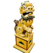 Large Scale Chinese Porcelain Foo Dog on Pedestal