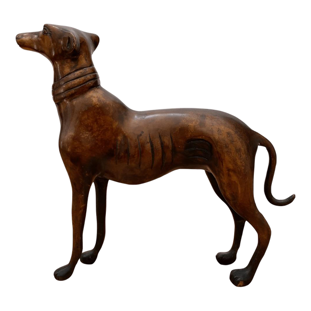 Bronze Toned Cast Metal Greyhound Sculpture