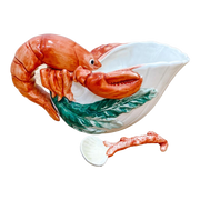 Fitz & Floyd Lobster Gravy Boat With Coral Sauce Spoon