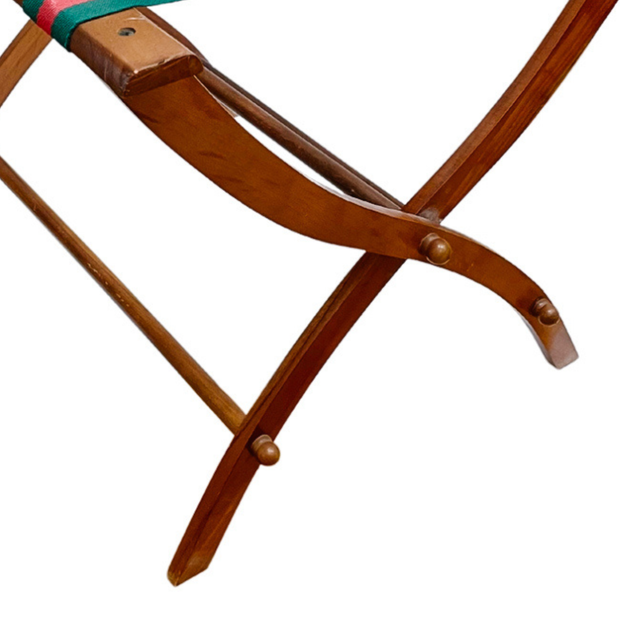 Mid-Century Folding Luggage Racks With Gucci Style Straps