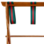 Mid-Century Folding Luggage Racks With Gucci Style Straps