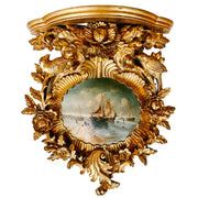 Louis XV Giltwood Framed Acrylic Painting Wall Shelf