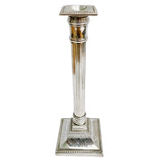 Mid-Century Silverplate Neoclassical Doric Column Candlesticks