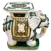 Pair Of Chinese Ceramic Elephant Garden Stool Planter Stands