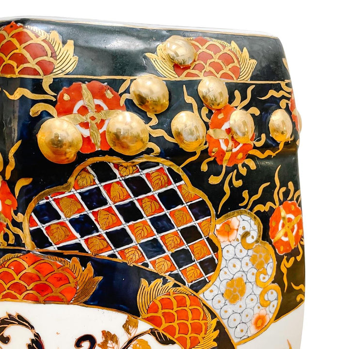 Mid-Century Japanese Imari Hexagonal Porcelain Garden Stool