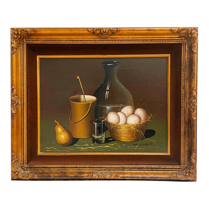 Original French Oil Painting of a Still Life