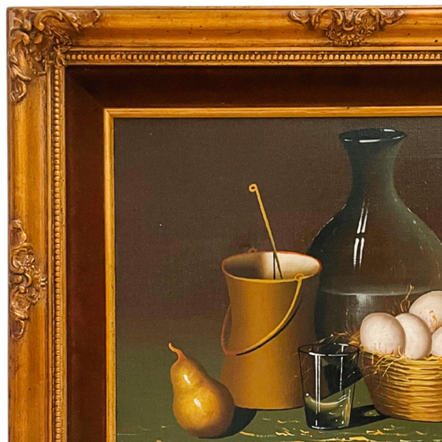 Original French Oil Painting of a Still Life