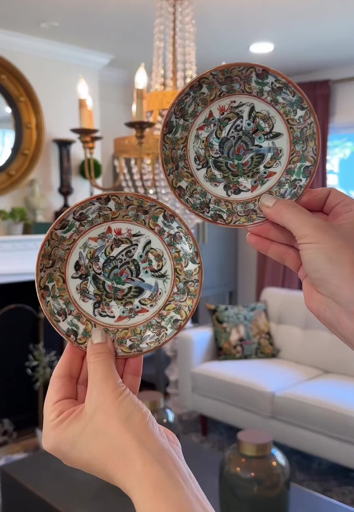 Pair of Petite Antique Thousand Butterflies Plates