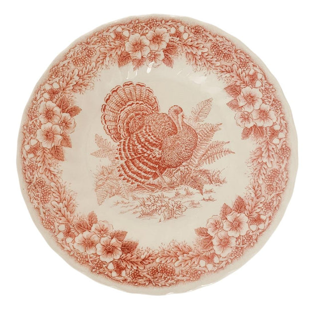Queen's Red & White Thanksgiving Turkey Plates
