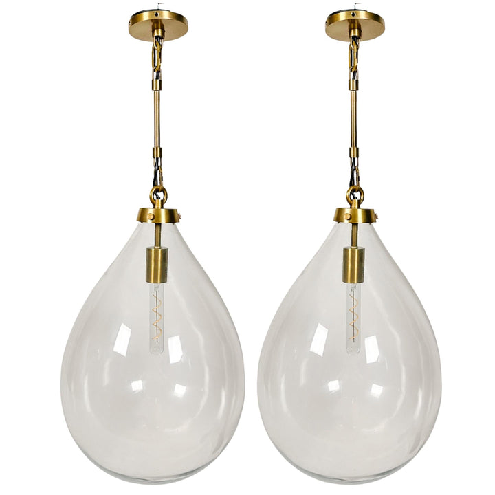 Restoration Hardware Large Teardrop Handblown Glass Pendants