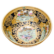 Vintage Chinese Export Hunting Scene Decorative Bowl