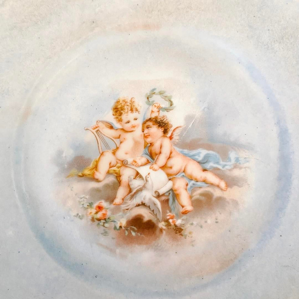 Mid-Century French Limoges Cherubs Decorative Plate