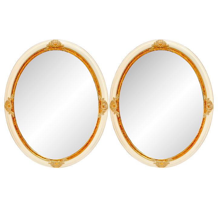 Vintage French Oval Wall Mirrors Victorian Style