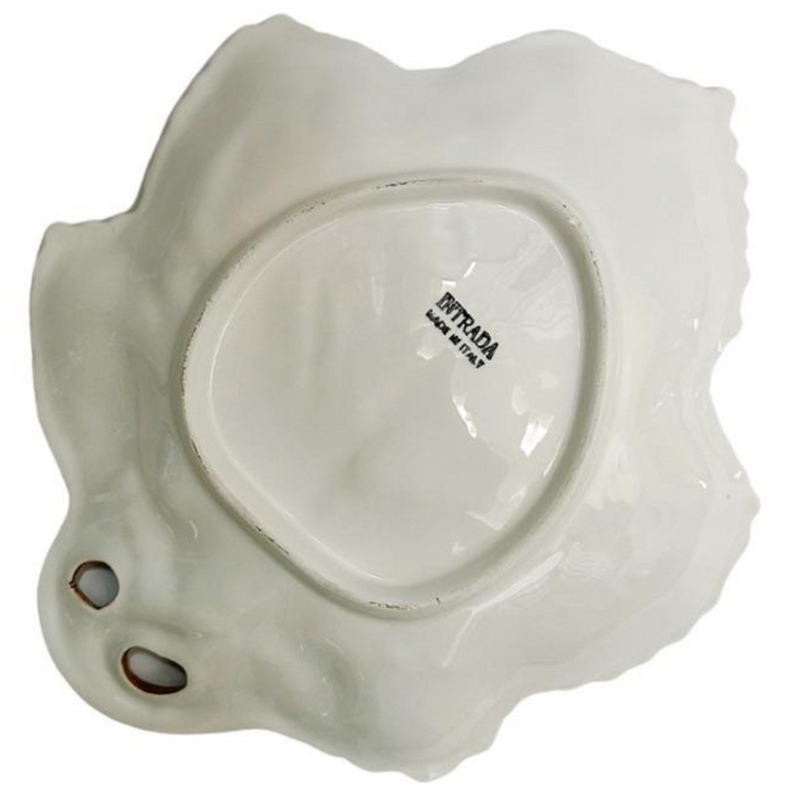 Italian Majolica Maple Leaf Plate With Artichoke Globes