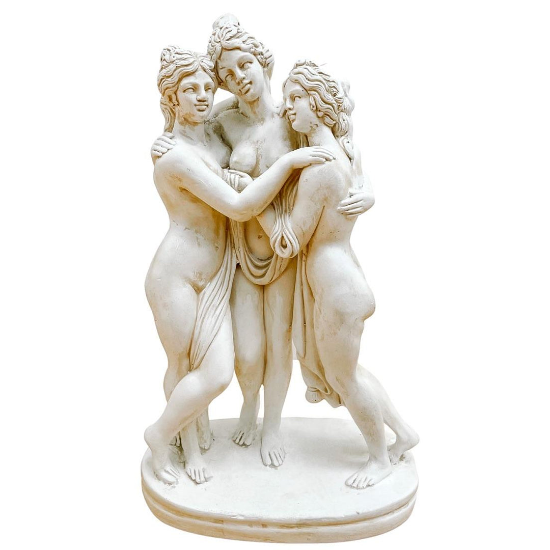 Vintage Plaster Sculpture of the Three Graces