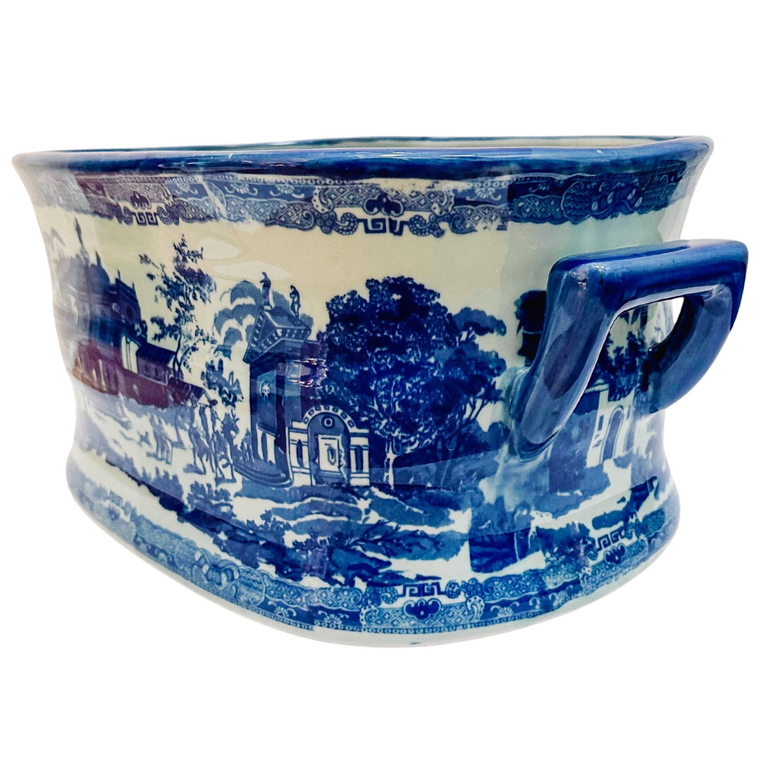 Chinoiserie Blue Ironstone Foot Bath Planter