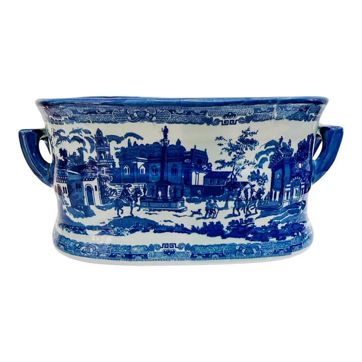 Chinoiserie Blue Ironstone Foot Bath Planter