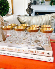 1940s Gold Encrusted Small Footed Tumblers